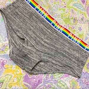 Victoria’s Secret rainbow waist gray boy shorts